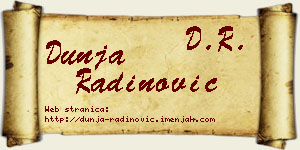 Dunja Radinović vizit kartica